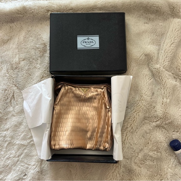 PRADA MESH ROSE GOLD MINI BAG - Picture 4 of 5